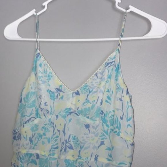 Ann Taylor Petite Silk Crochet Blue Mini Dress - Picture 3 of 11